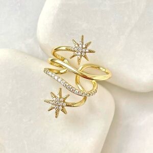 Statement Starry Ear Cuff - Adjustable & Waterproof - 14K Gold Plated